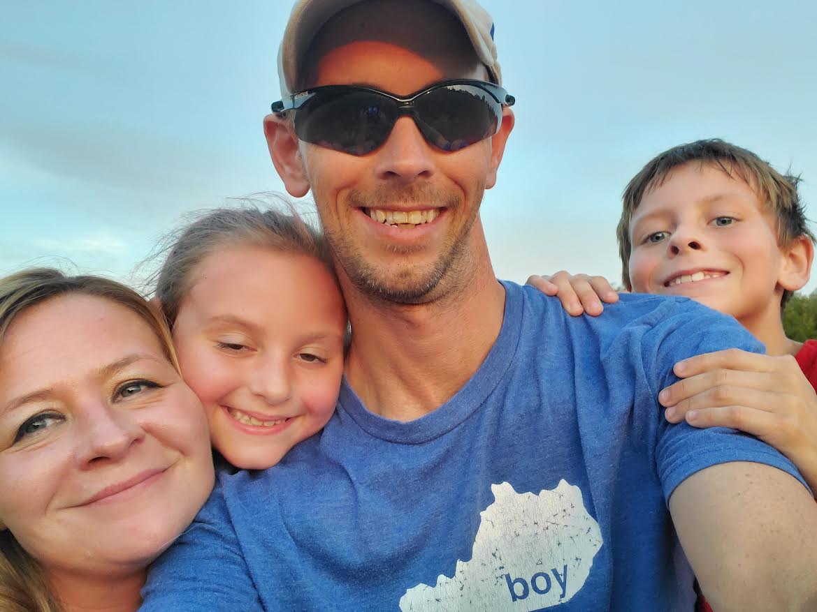 Ben Dorsey with his wife, Erica, and children, Peyton and Bryce.