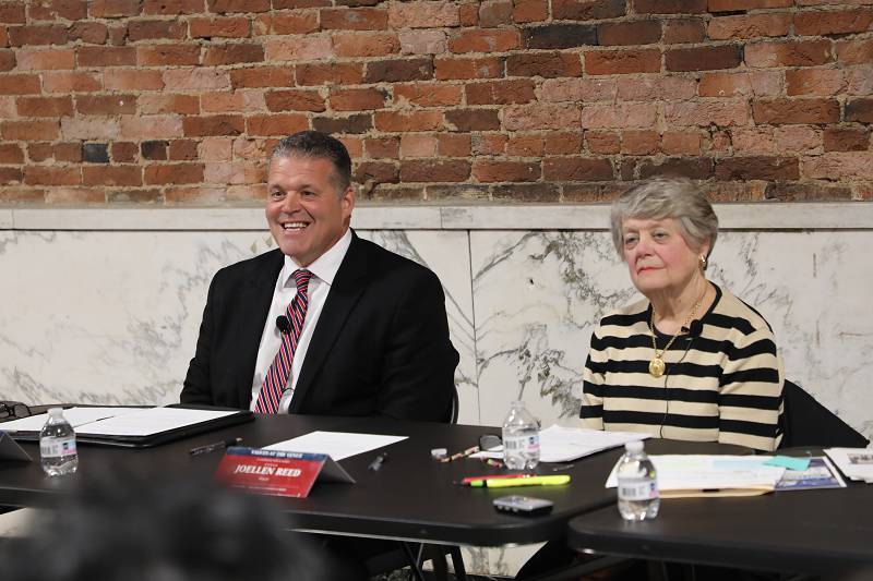 Dr. Perry Williams and Mayor Jo Ellen Reed.