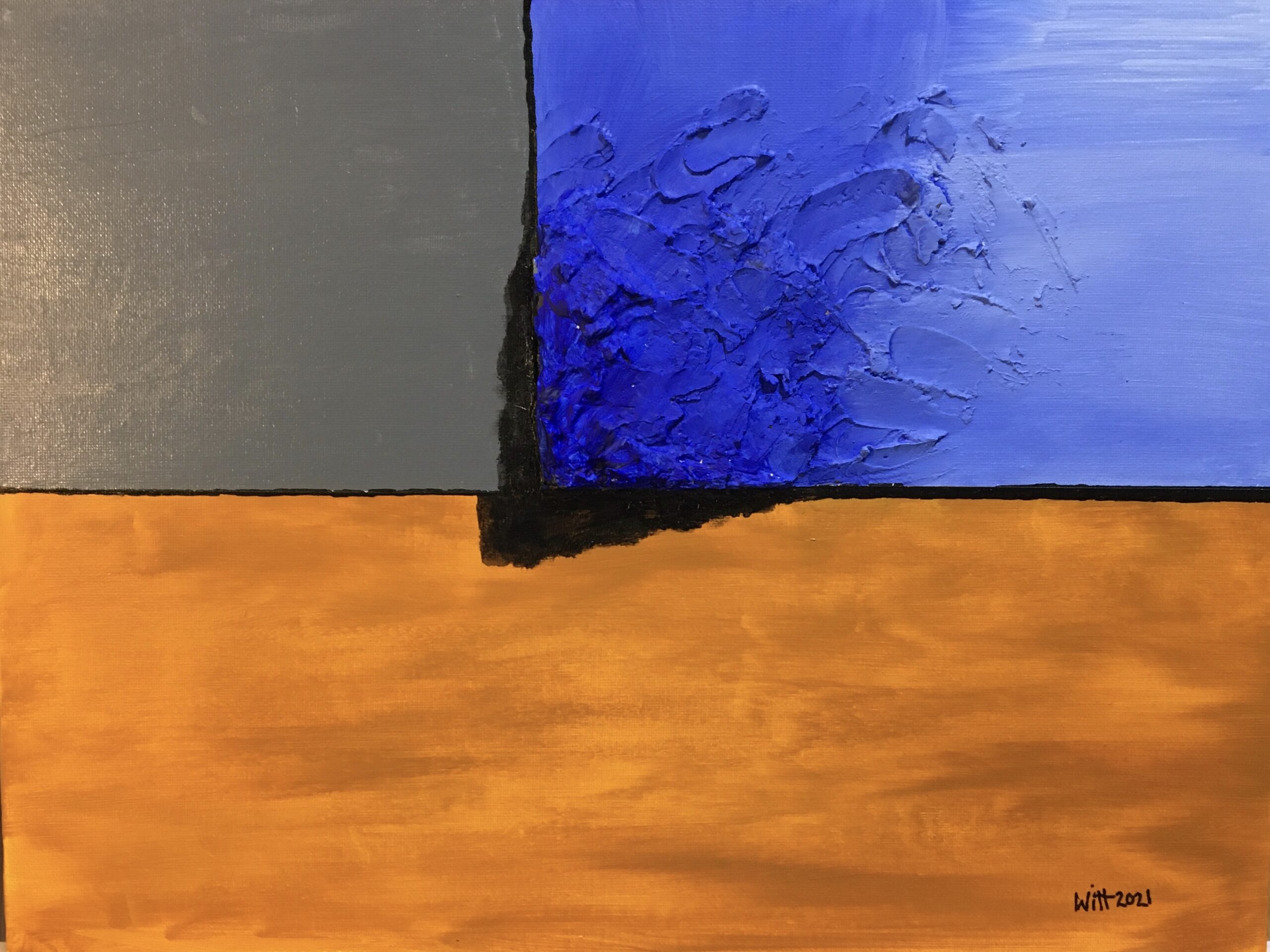 Untitled acrylic and plaster on canvas board