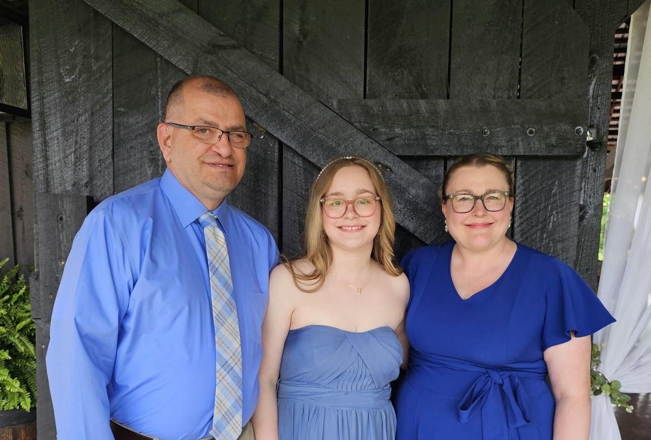 Tim Cornett with his wife, Heather, and their 16-year-old daughter, Ally.
