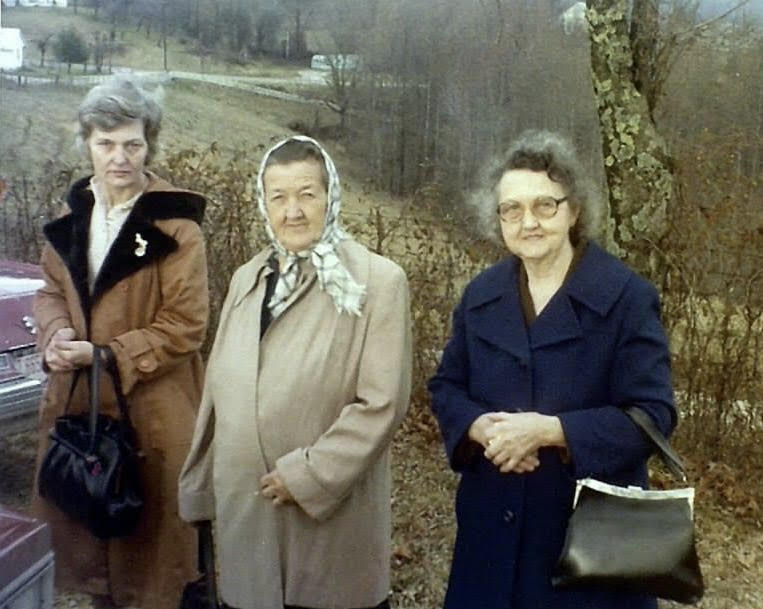 Pictured (from left) are the author's Aunt Gladys (Adams) Triplett, her grandmother America Elizabeth (Brewer) Adams, and her Great Aunt Etta (Brewer) Watkins.   