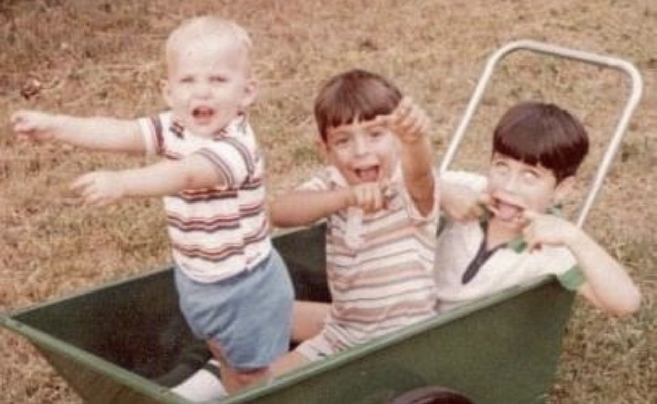 Three children playing. Family photo submitted by the author