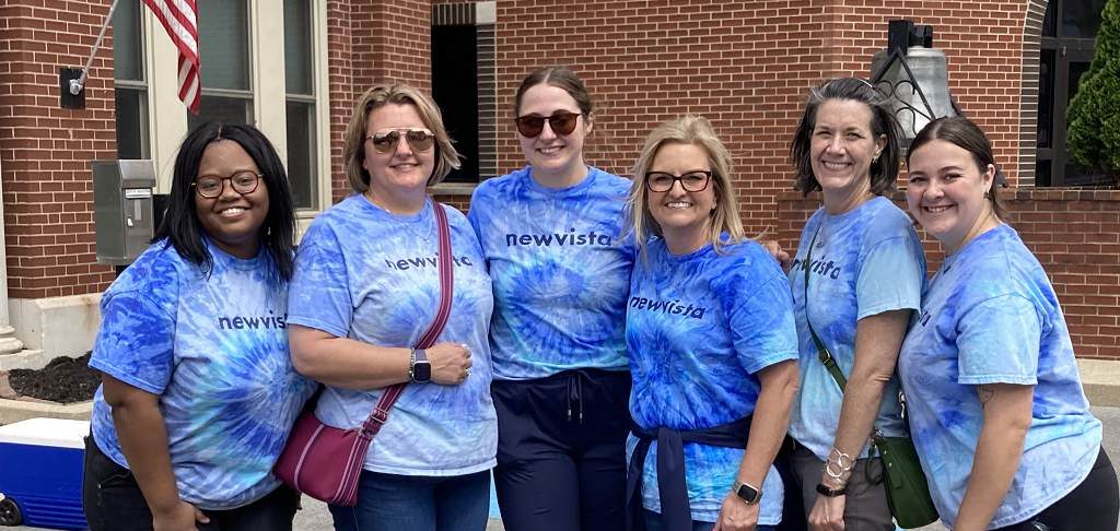 Representatives of New Vista took part in the Main Street cleanup Wednesday.