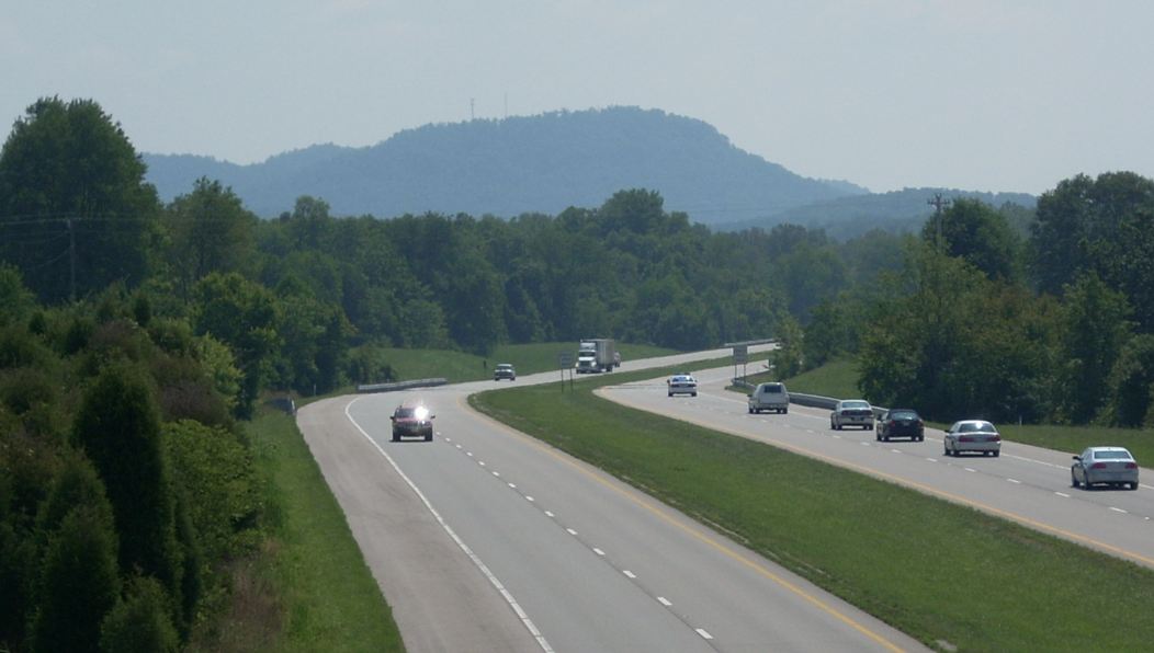 Pilot Knob (in the background) viewed from Exit 10 of the Mountain Parkway in eastern Clark County.