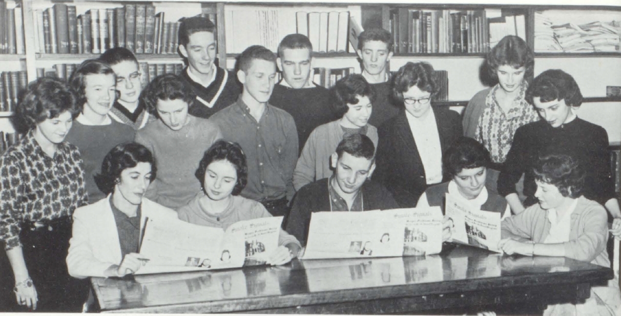 William Grant, editor (seated), and the 1961 staff of Smoke Signal. (Submitted by author)
