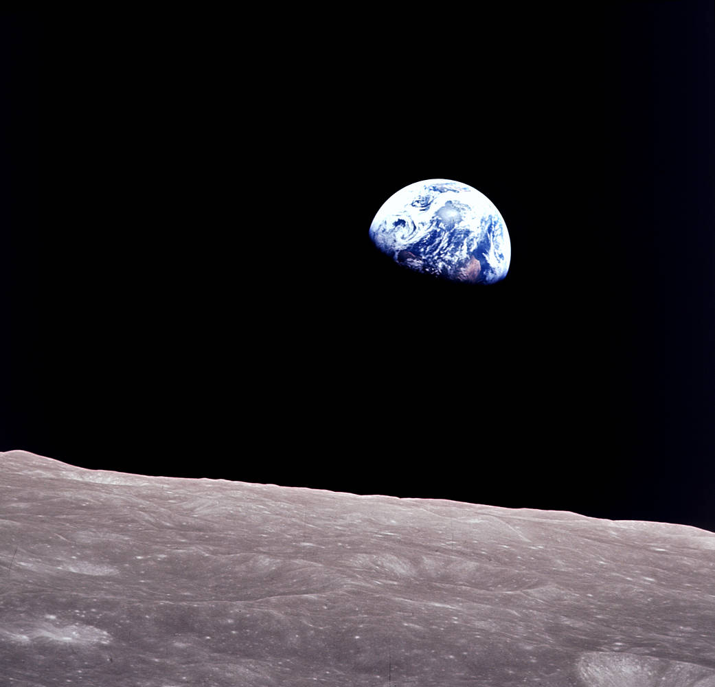 The famous "Earthrise" photo was taken by Apollo 8 astronaut Bill Anders from the Moon in 1968.