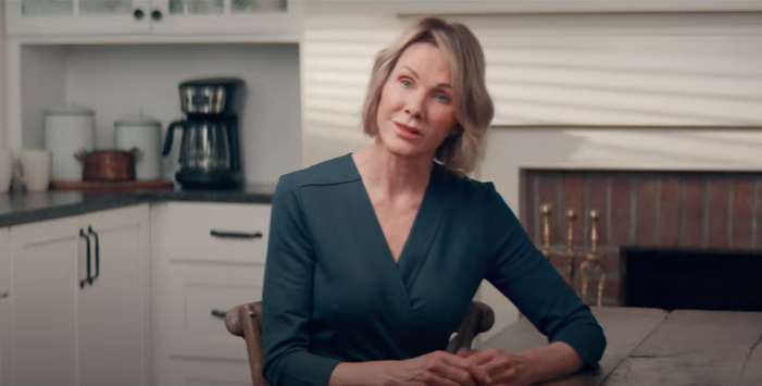 screenshot from Kelly Craft "empty chair" campaign commercial.