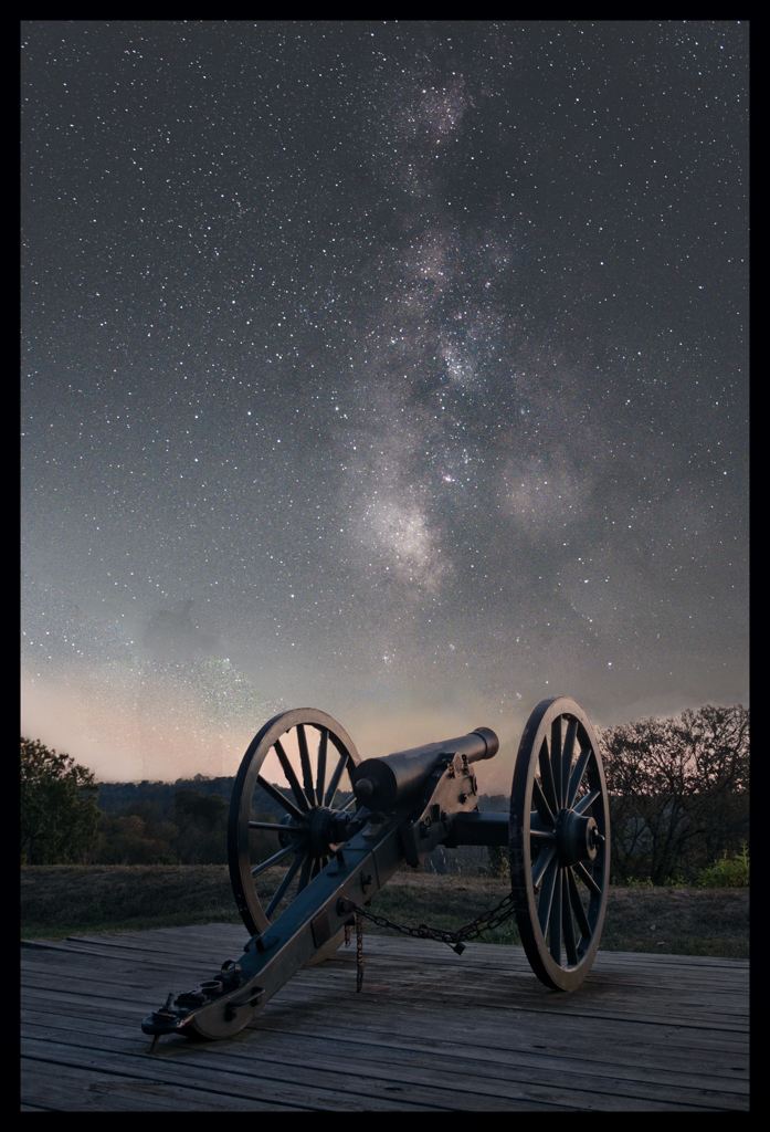 Civil War Earthworks under the Milky Way