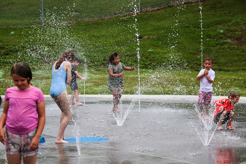 Children enjoying the splash park