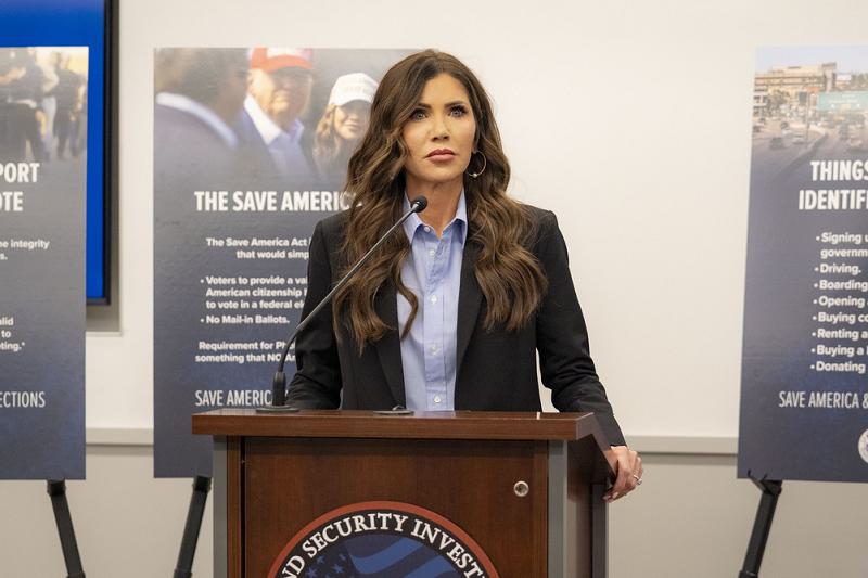 Secretary of Homeland Security Kristi Noem holds a roundtable with Maricopa County Election Integrity Officials